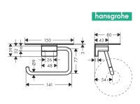 MEDIDAS PORTARROLLOS CON REPISA ADDSTORIS HANSGROHE